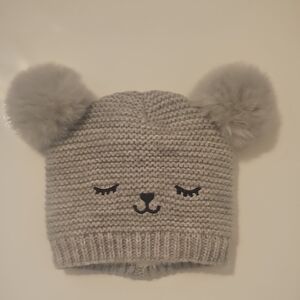 Mud Pie Gray Knit Bear Ears Hat